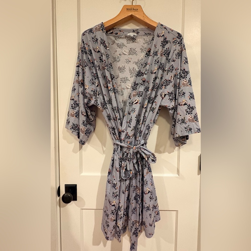 Vera Bradley Floral Hedgehog Robe - Light Blue